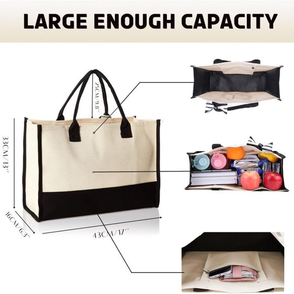 Birthday Tote Bag Canvas Gift for Women Keepsake Party Beach Travel - Picture 5 of 7